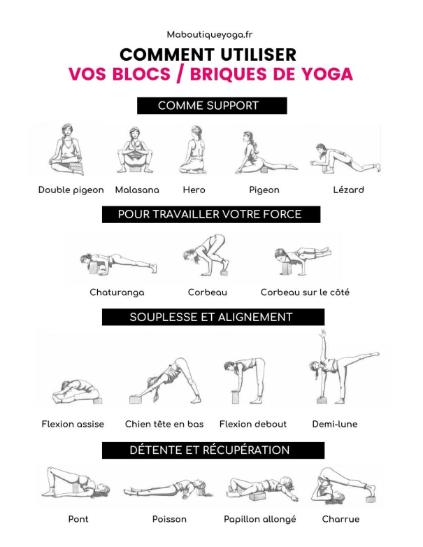 Hpera Yoga Brique Brique Yoga LièGe Yoga Block Bloc De Yoga Ensemble Yoga  Blocs De Support Yoga Ensemble Soutien Approfondir pour Le Yoga Yoga Blocs