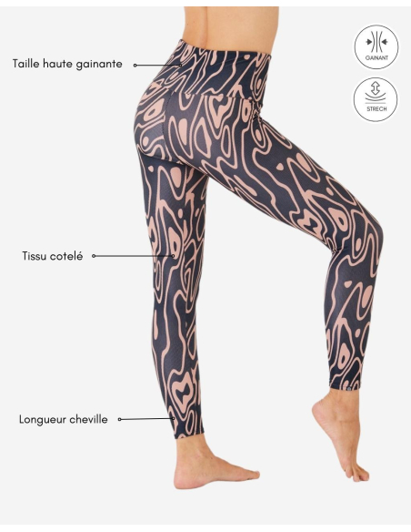 Legging de yoga roads - Noir / Rose
