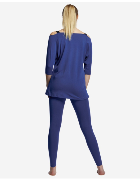 Top chauve-souris manche 3/4 - Marine