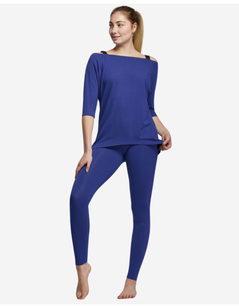 Top chauve-souris manche 3/4 - Marine