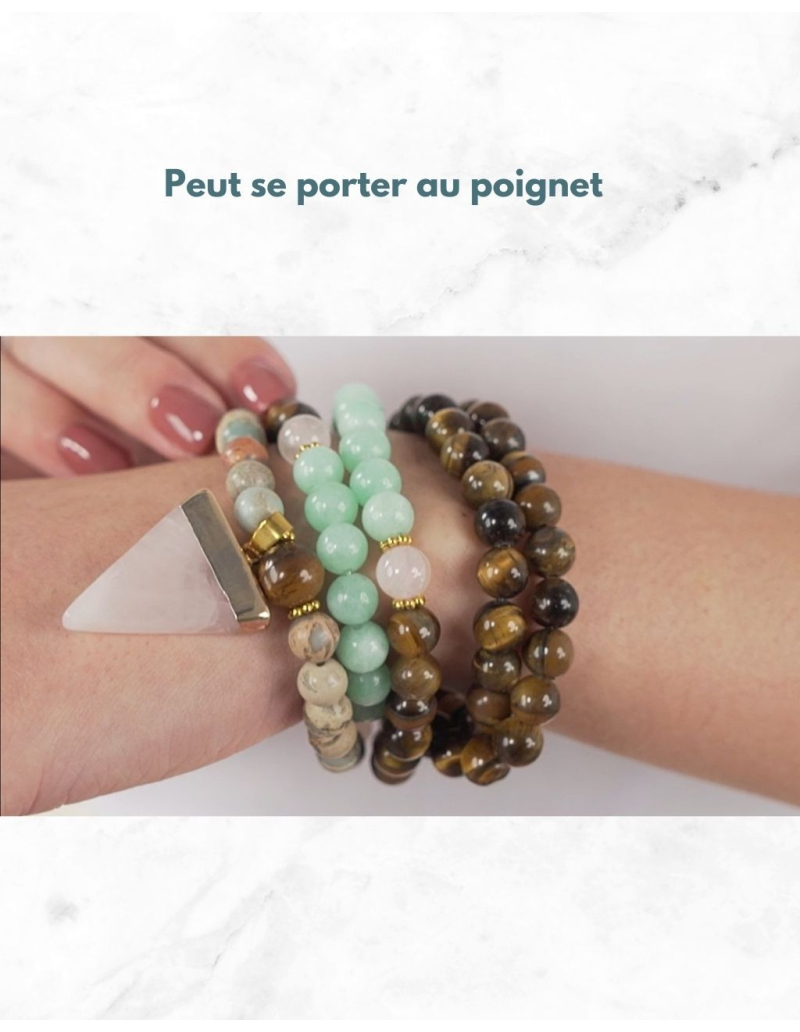 Mala de protection - pendentif rose quartz